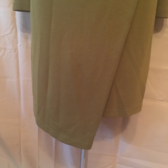 COS Draped Collar Faux Wrap Knit Green Dress Sz S - Picture 7 of 8